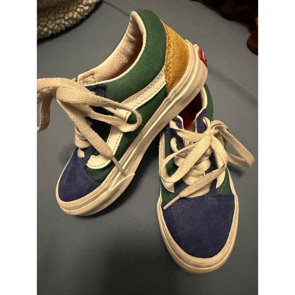 Vans Kids Size 10.5 Old Skool Yacht Club Colorblock Low Top Skate Sneakers